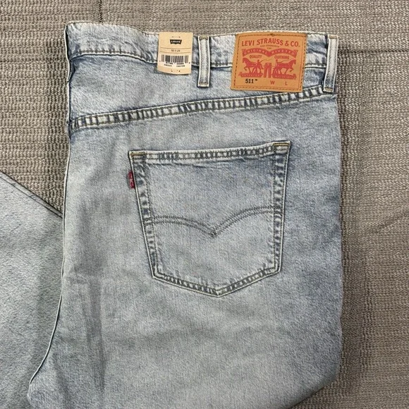 Levi's Mens Jeans 511 Slim Stretch Light Wash - Light Denim - Size 50 - 50X29 - Picture 4 of 9